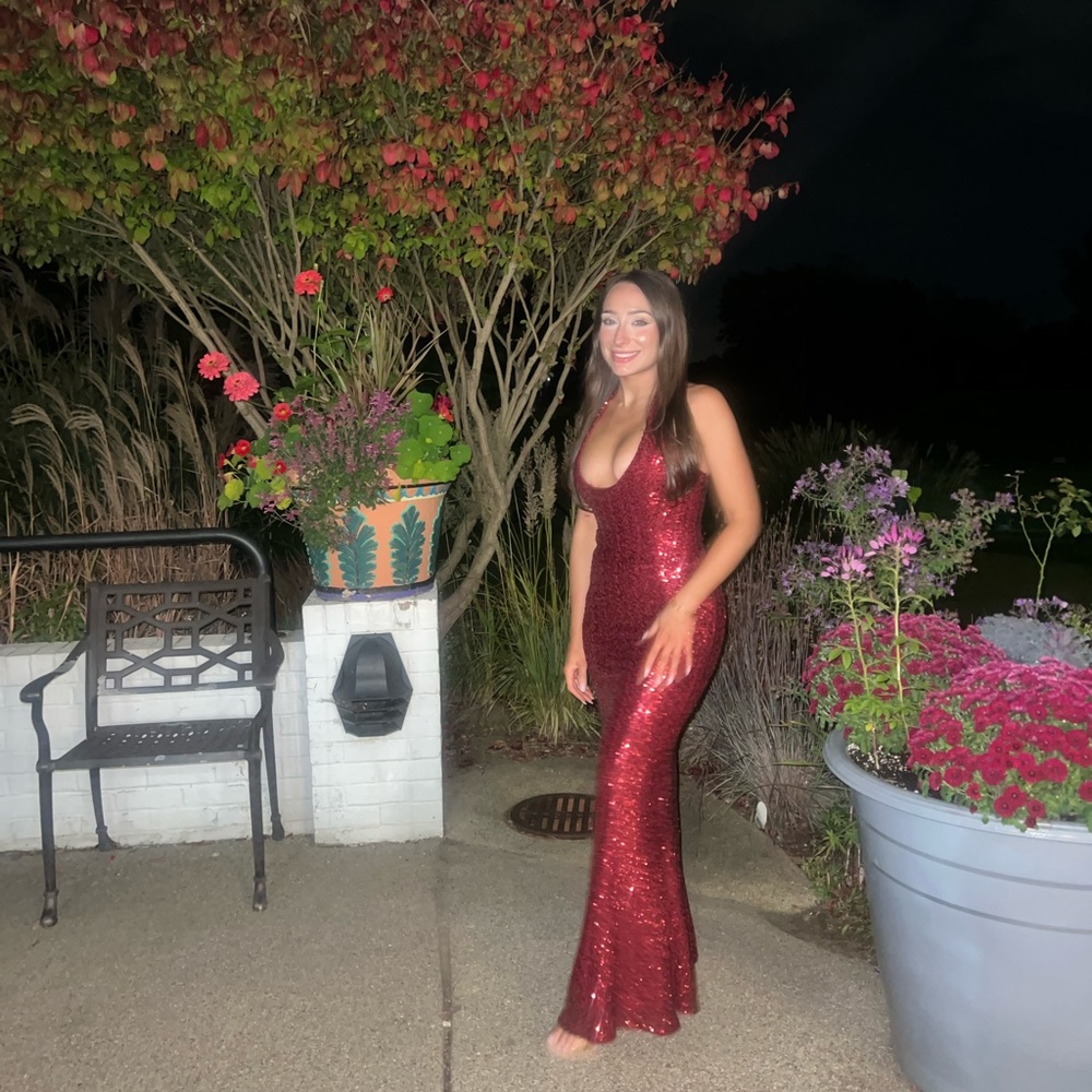 BABYBOO Odette Max Dress Wine Red Sequin Evening Gown